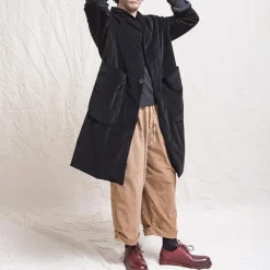 Album Di Famiglia - Manteau ample en velours - Noir