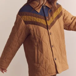 Amente - Veste Bomber Color Block - Marron
