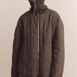 Amente - Veste Matelassée à Col Montant - Marron