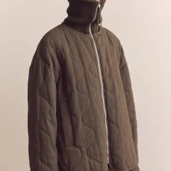 Amente - Veste Matelassée à Col Montant - Marron