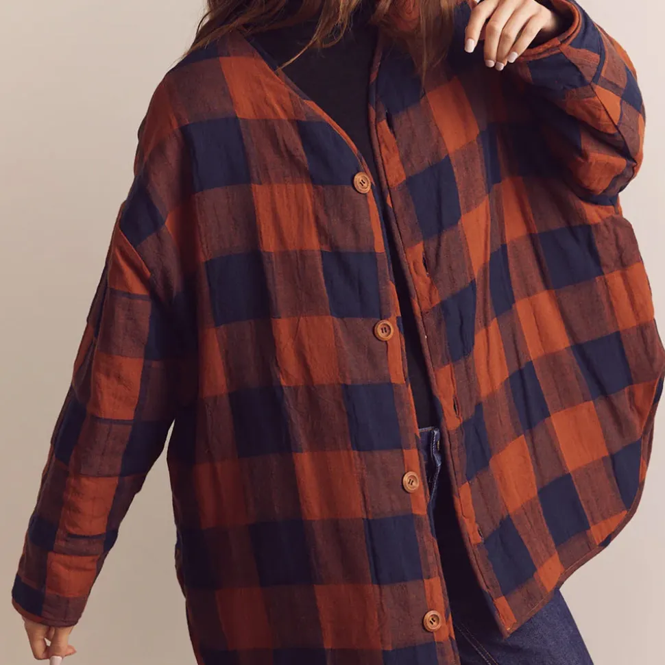 Amente - Veste Matelassée Réversible - Bleu/Marron