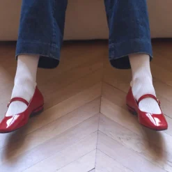 Anne Thomas - Ballerines Pavlova - Rouge