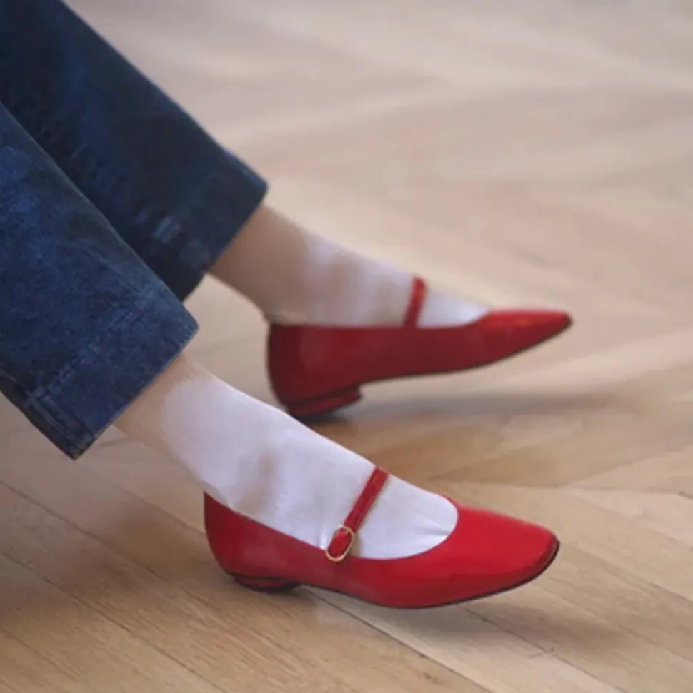 Anne Thomas - Ballerines Pavlova - Rouge