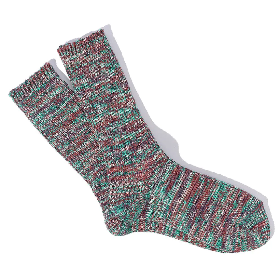 Anonymous ISM - Chaussettes 5 Color Mix Crew - Vert