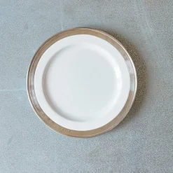 Assiette à dessert céramique et étain