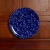 Assiette à pizza en faïence - Bleu