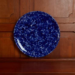 Assiette à pizza en faïence - Bleu