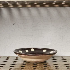 Assiette à pois - Marron