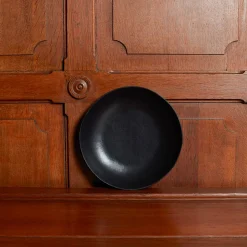 Assiette creuse en grès - Noir