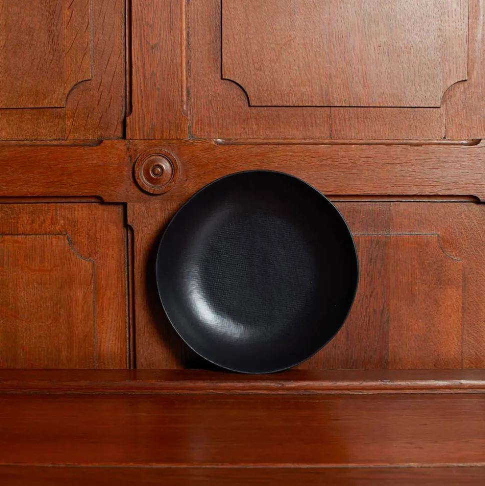 Assiette creuse en grès - Noir