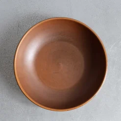 Assiette creuse en grès fin - Cannelle