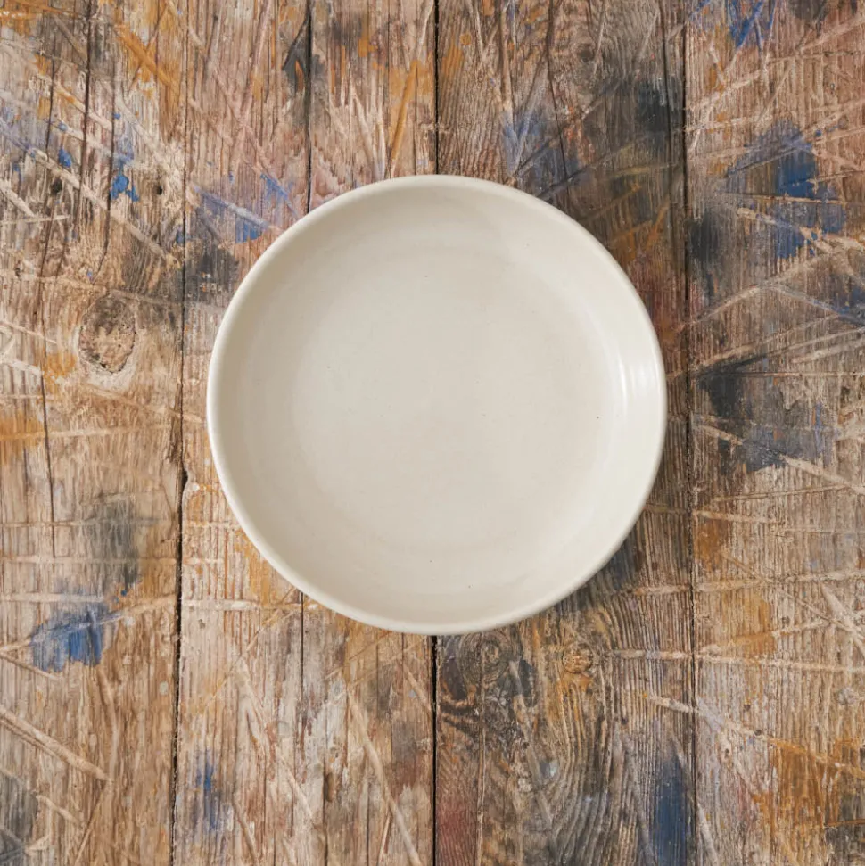 Assiette creuse en grès fin - Blanc
