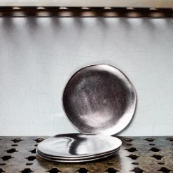 Assiette en céramique - Argenté
