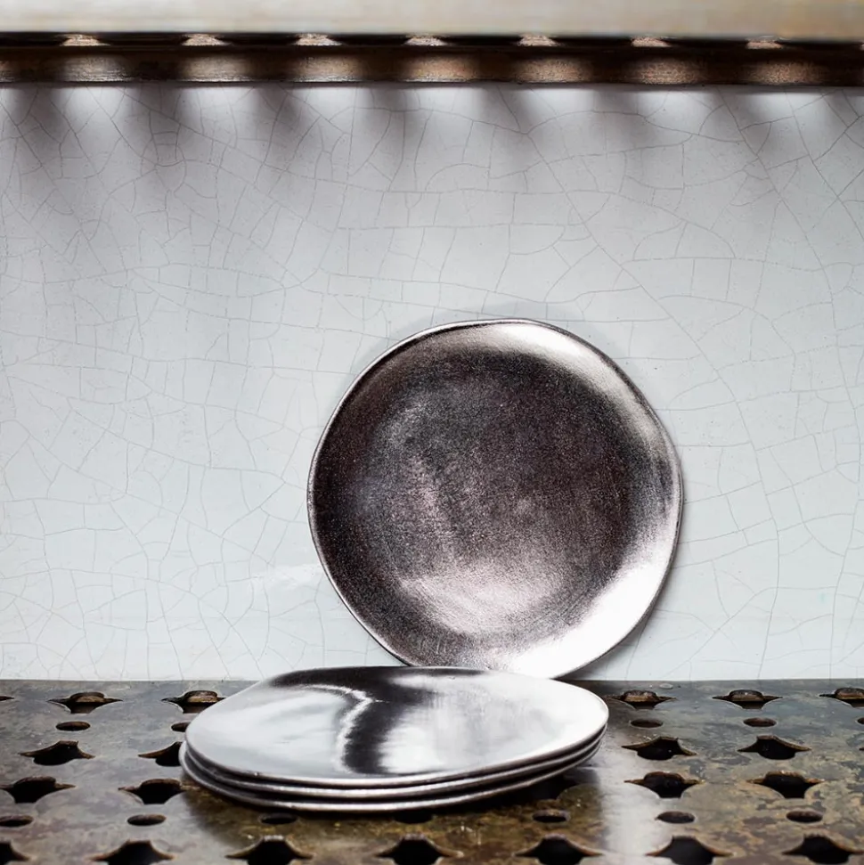 Assiette en céramique - Argenté