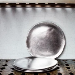 Assiette en céramique - Argenté