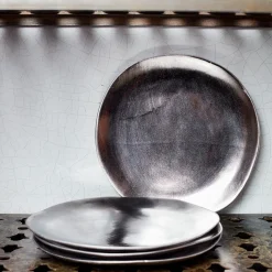 Assiette en céramique - Argenté
