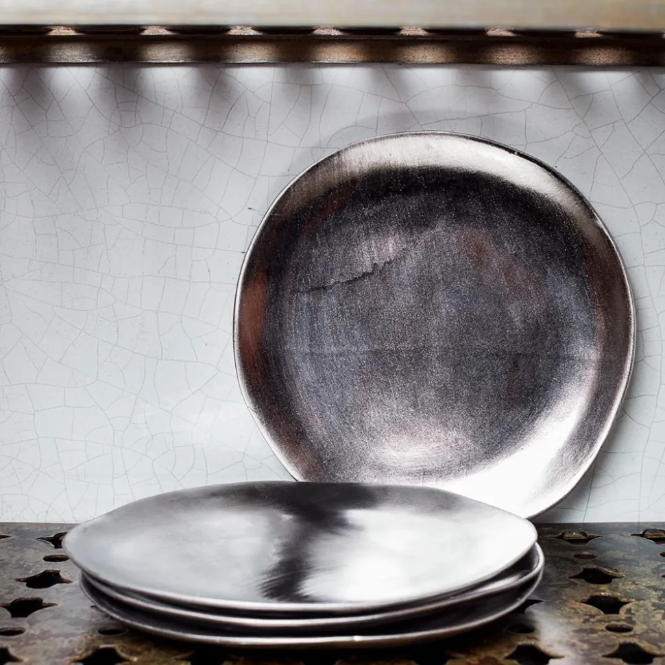 Assiette en céramique - Argenté