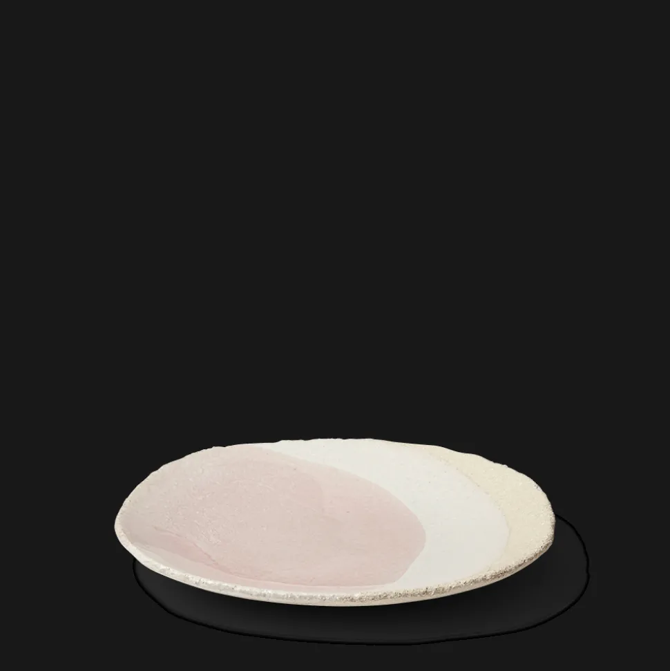 Assiette en grès émaillé Wabi - Rose