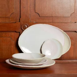 Assiette en grès émaillé Wabi - Rose
