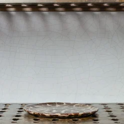 Assiette en grès Moucheté - Marron