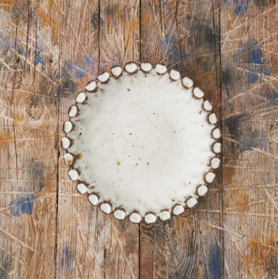Assiette en grès Pouce - Blanc