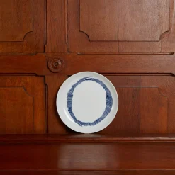Assiette Ottolenghi - Blanc striée Bleu
