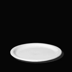 Assiette plate en céramique - Blanc