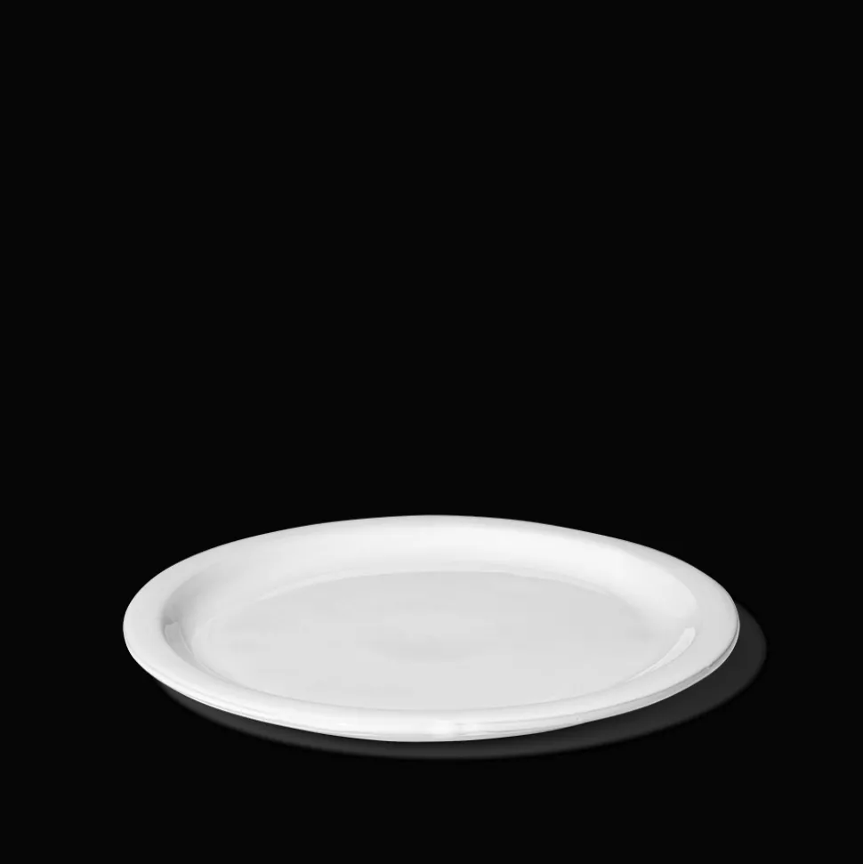 Assiette plate en céramique - Blanc