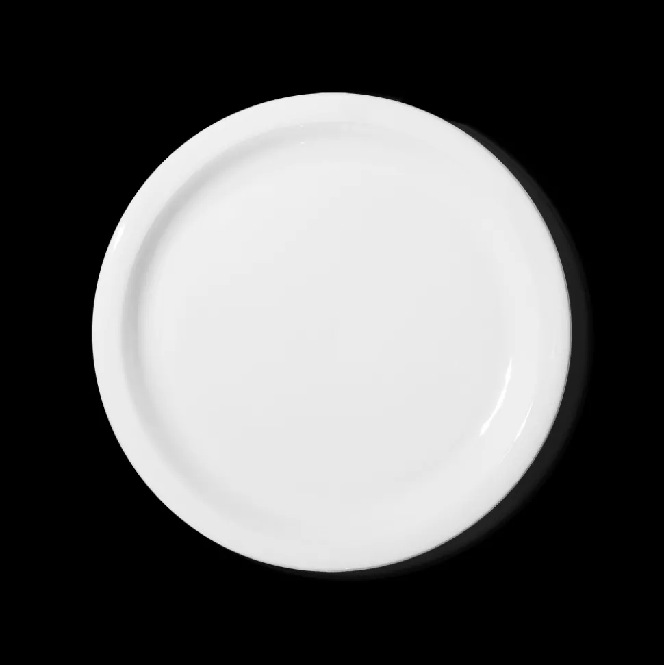 Assiette plate en céramique - Blanc