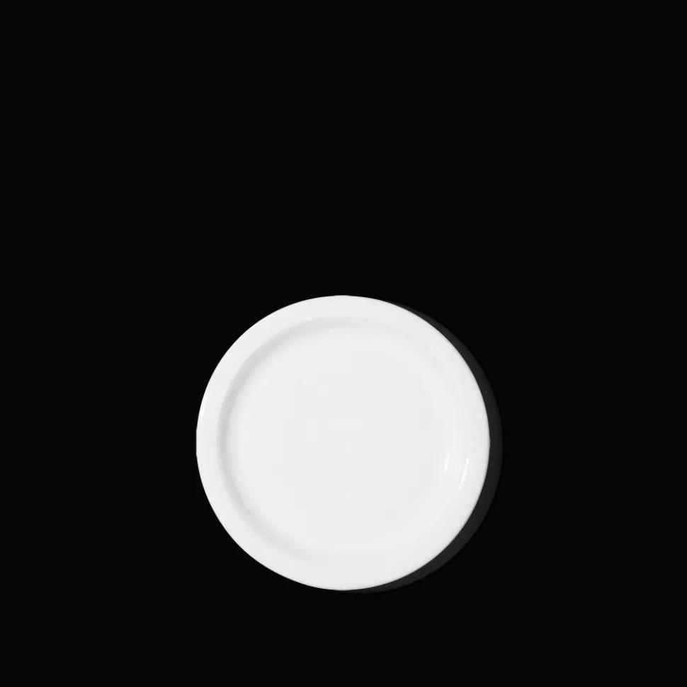 Assiette plate en céramique - Blanc