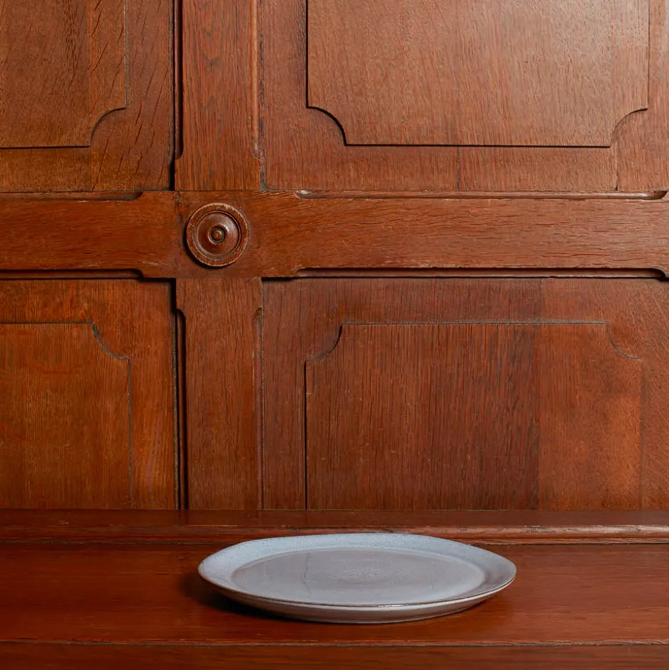 Assiette plate en faïence - Bleu Clair