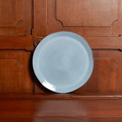 Assiette plate en faïence - Bleu Clair