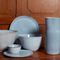 Assiette plate en faïence - Bleu Clair