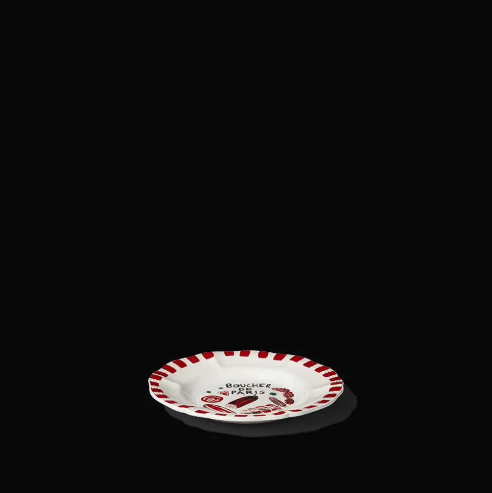 Assiette plate en faïence Boucher