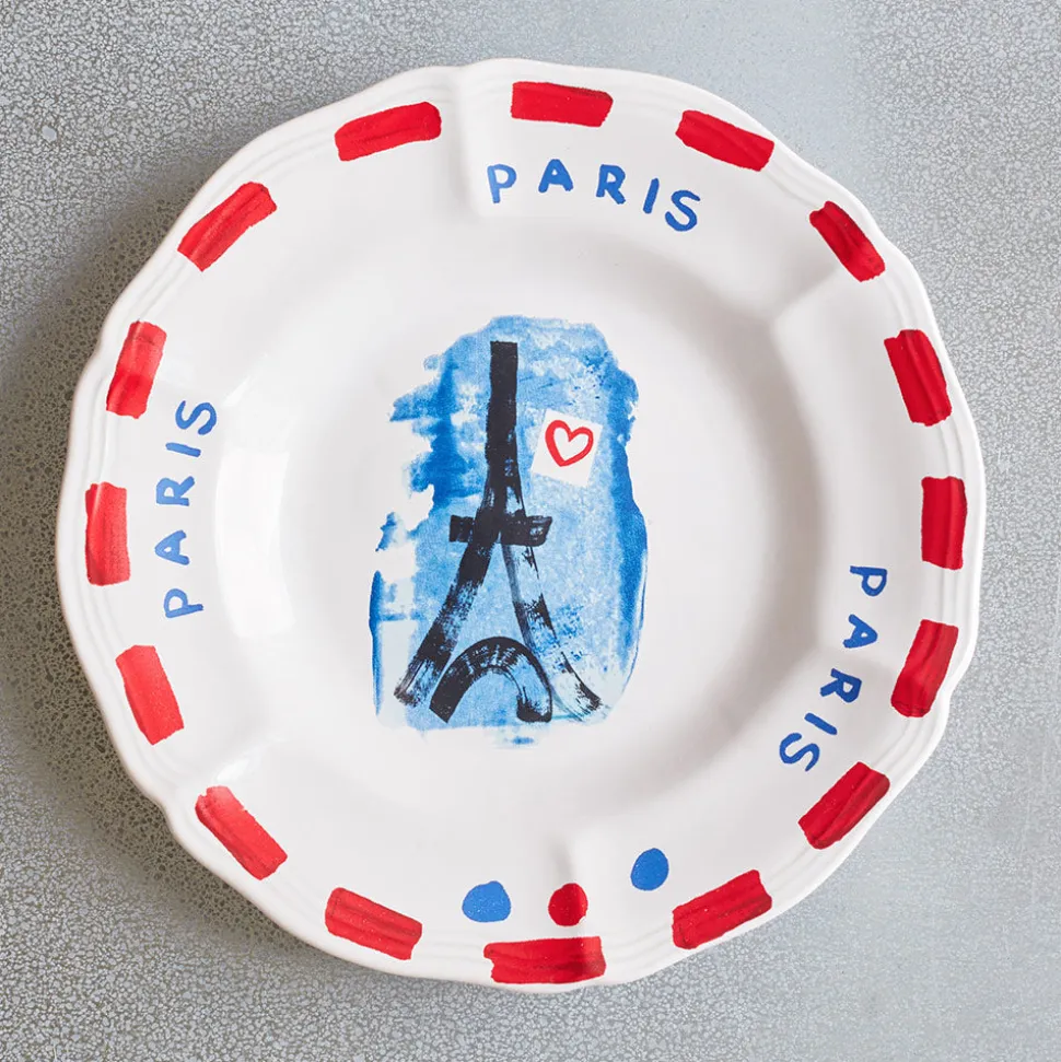 Assiette plate en faïence Tour Eiffel