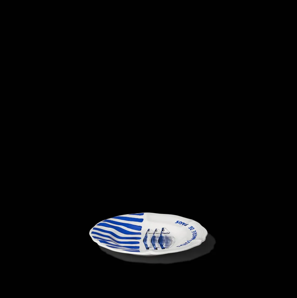 Assiette plate en faïence Poissonnerie