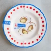 Assiette plate en faïence Huîtres