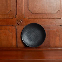 Assiette plate en grès - Noir