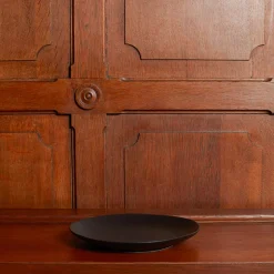 Assiette plate en grès - Noir