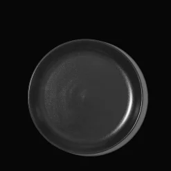 Assiette plate en grès - Noir