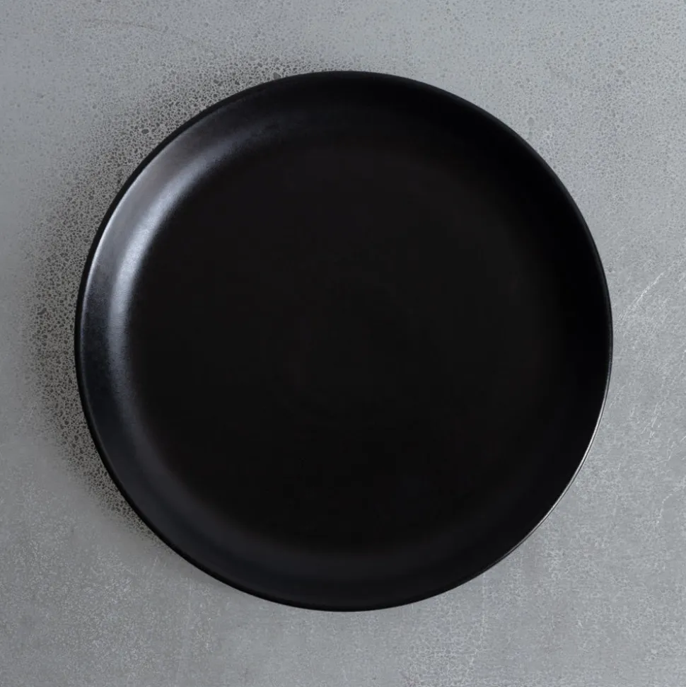 Assiette plate en grès fin - Réglisse