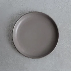 Assiette plate en grès fin - Gris Ardoise