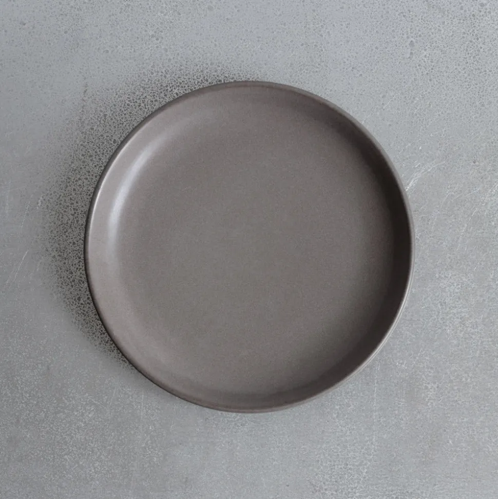 Assiette plate en grès fin - Gris Ardoise