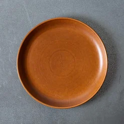 Assiette plate en grès fin - Cannelle