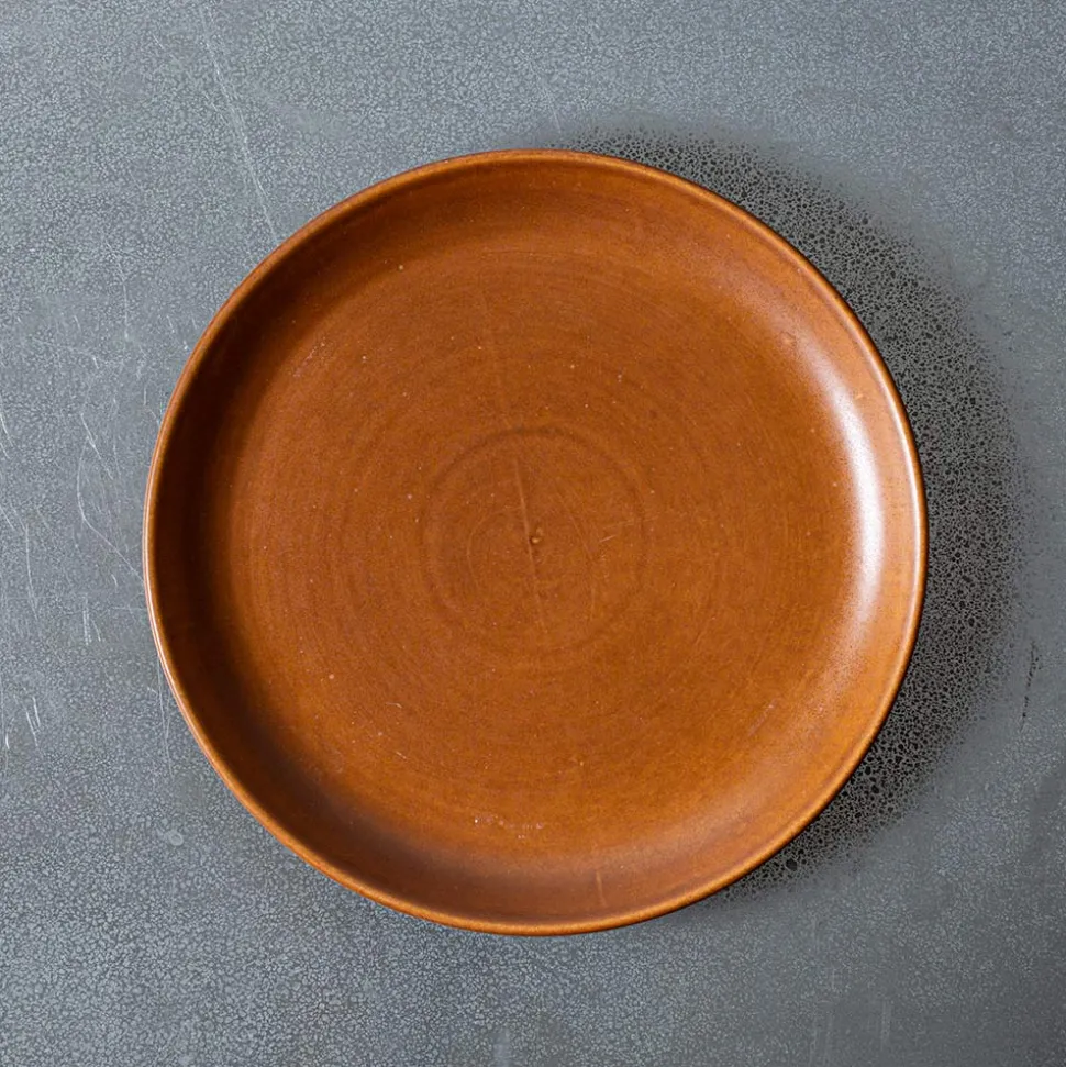 Assiette plate en grès fin - Cannelle