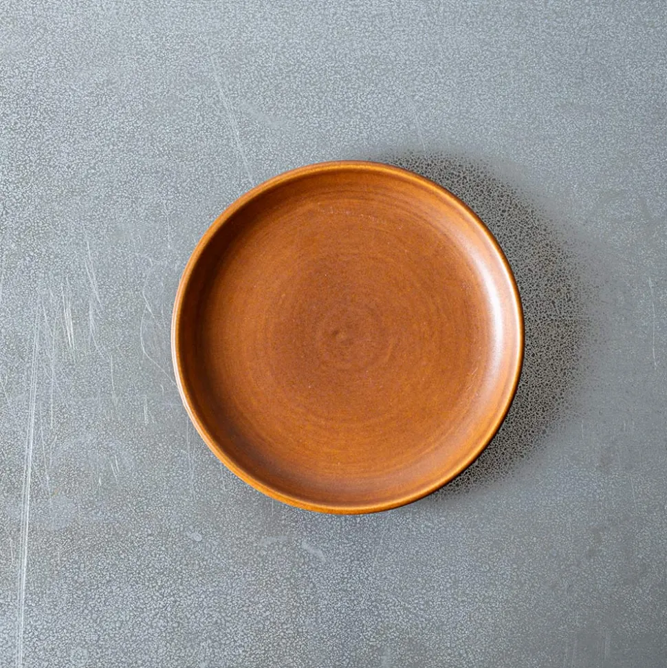 Assiette plate en grès fin - Cannelle