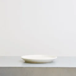 Assiette plate en grès fin - Blanc
