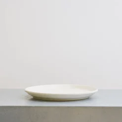 Assiette plate en grès fin - Blanc