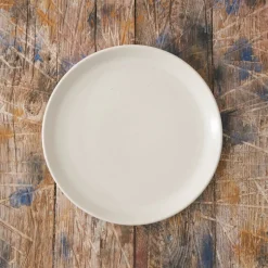 Assiette plate en grès fin - Blanc
