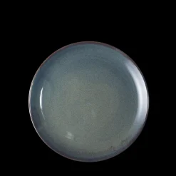 Assiette plate en grès émaillé Jaspe - Bleu